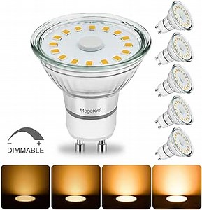 GU10 LED Bulbs Dimmable,50 Watt Halogen Equivalent, Warm White 3000K, 5W MR16 GU10 LED Bulb GU10 450LM LED Recessed Track Light Bulb for Range Hood Kitchen Bedroom, 120° Wide Angle, 6-Packs