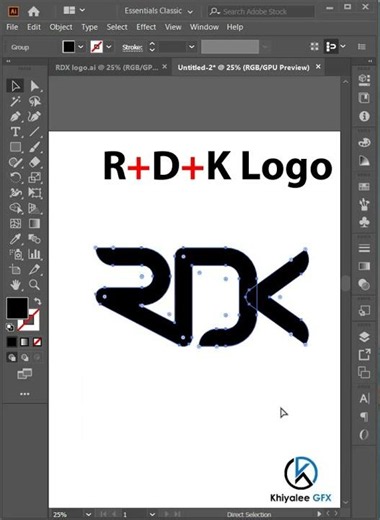 Simple RDK Logo Design Technique #adobeillustrator #logo #design