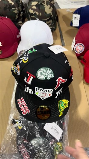 the LMB All Over Logo 59FIFTY fitted cap from New Era (Liga Mexicana de Béisbol)