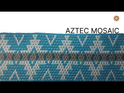 Aztec Mosaic Crochet | Pattern 5 #mosaiccrochet #aztecmosaic #crochetpillow