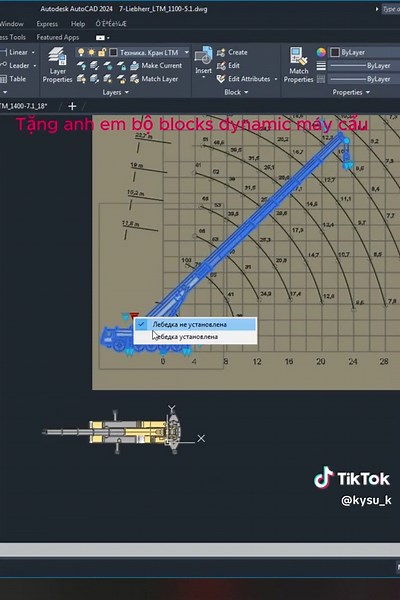 Bộ Block Dynamic 20 Loại Cẩu Trong Autocad