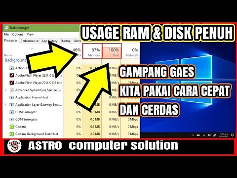 CARA MENGATASI RAM USAGE MEMORY LAPTOP / PC PENUH DI WINDOWS 10