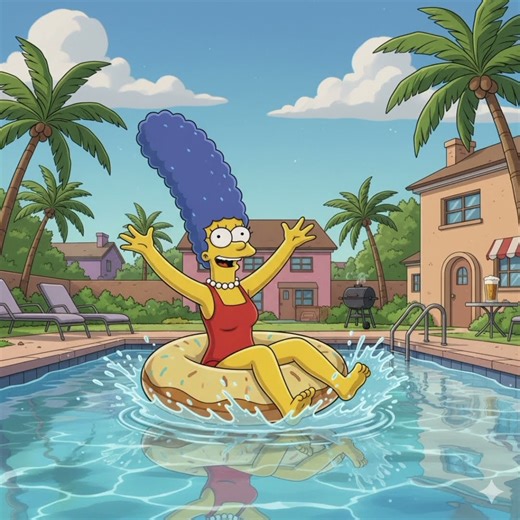 #simpson family play in swimming pool 😅 v