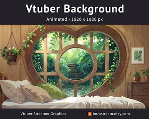 Cozy Forest Vtuber Background for Stream Overlay | Treehouse Vtuber Bedroom Background | Vtuber Screen - Etsy