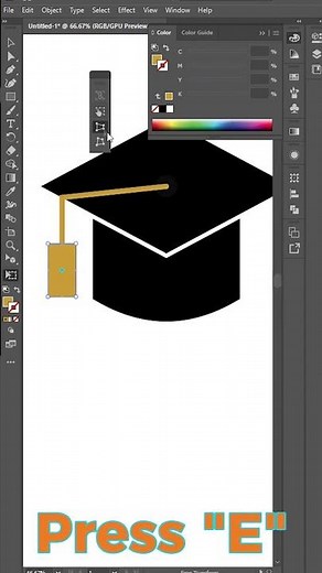 Design a Graduation Cap in Adobe Illustrator | Step by Step Tutorial #graduationcap #short #designer