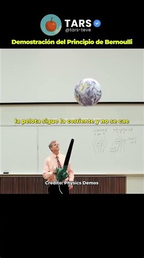 El profesor Boyd F. Edwards demuestra el principio de Bernoulli