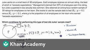 Conditions for a z test about a proportion