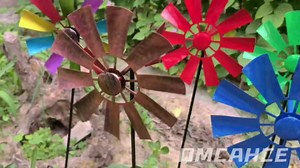 Retro Garden Wind Spinner Dual Direction 360 Degree Rotation Kinetic Metal Windmills for Outdoor Yard Lawn Garden Windmill (Green)