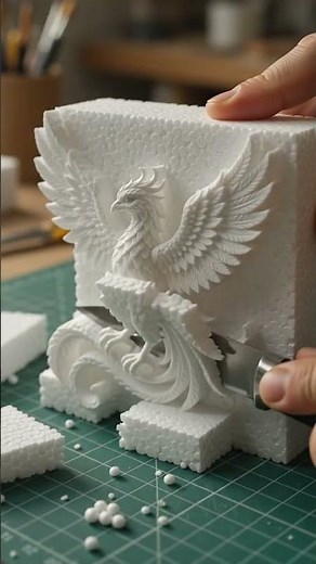 How to Make a Realistic Phoenix Rising Sculpture from Thermocol | DIY EPS Foam Art Tutorial