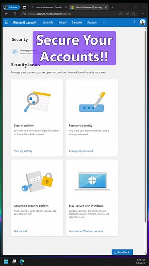 Here's how to make sure your Microsoft account is secure. #security #2FA #microsoftaccount
