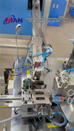 Slide on insert hinge auto assembly machine #doorhingemachinery