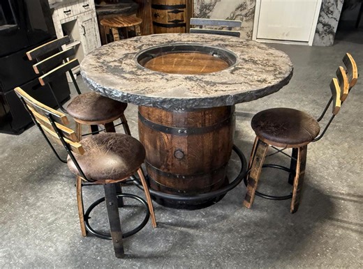 Concrete Whiskey Barrel Table Set - Etsy