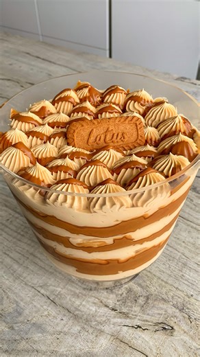 Fitwaffle Kitchen | Eloise on Instagram: "4-ingredient Biscoff trifle 😍 I’m a huge fan of traditional trifle and this Biscoff trifle is just all my dreams come true ✨ It has layers of biscoff whipped cream, biscoff biscuits and biscoff spread 🤌 So easy to make and super delicious ❤️ All you need is: Biscoff Whipped Cream: 1200ml double cream 150g icing sugar 200g Biscoff spread Layers: 250g Biscoff biscuits (+ 1 whole biscuit for the topping) 400g Biscoff spread, melted I used a 3 litre trifle