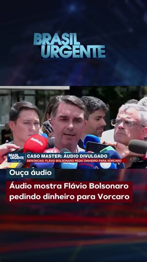 Áudio mostra Flávio Bolsonaro pedindo dinheiro para Daniel Vorcaro. A PF confirmou a autenticidade de áudio que mostra Flávio Bolsonaro pedindo dinheiro para Daniel Vorcaro, dono do Banco Master. Os áudios foram divulgados pelo Intercept 📸 Reprodução/Band 📲 Mais informações no site band.com.br #BandJornalismo