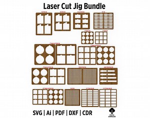 Laser Cut Jig Bundle for Custom Flask, Card, Name Tag, Pencil, Coaster, Squares, Circles, Apple Watch Band Svg and Dxf Files for Laser Cut - Etsy UK
