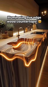 1.7M views · 31K reactions | These illuminating wood countertops look absolutely stunning!  #woodworking #kitchendesign #interiordesign #tiktokmademebuyit | Inspiring Designs | Facebook