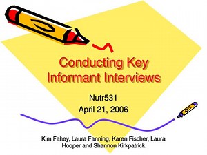 Conducting Key Informant Interviews - SlideServe