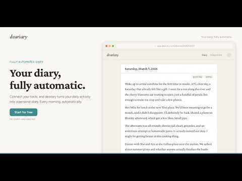 deariary - Your diary, fully automatic.
