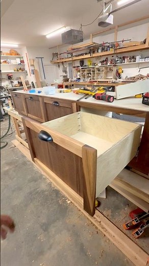 How to install drawer pulls and faces. #woodfurniture #wooddesigner #cabinet #woodworking #woodwork