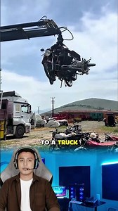 The Process of Loading Scrap Motorcycles onto Trucks at a Metal Recycling Facility