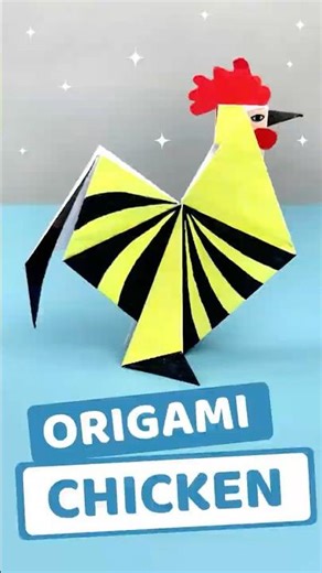 Origami Chicken |🐔 Fun & Easy Paper Folding for Beginners #origami #origamianimals #shorts