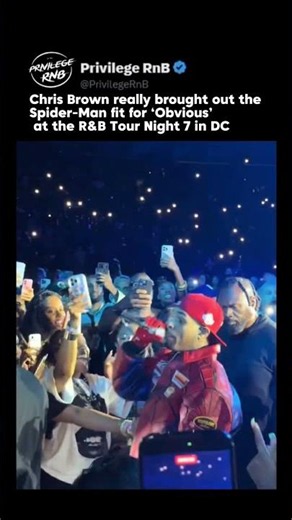 Chris Brown really brought out the Spider-Man fit for ‘Obvious’ at the R&B Tour Night 7 in DC