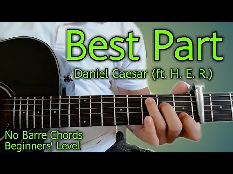 How to Play Best Part by Daniel Caesar (ft. H.E.R.) Guitar Tutorial for Beginners-Super Easy Chords