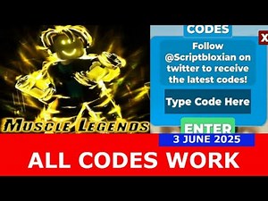 *ALL CODES WORK* Muscle Legends ROBLOX | JUNE 3, 2025
