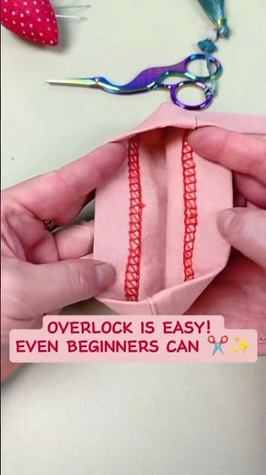 Easy and neat overlock stitch tutorial for beginners. Let's try it at home! #sewingtips #DIY#sewing