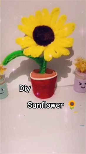 Pipe cleaner Sunflower 🌻|| pipe cleaner se flower kaise bnaye 🌻 #diy #viral #nikforever #sunflower