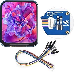 Waveshare 1.69inch LCD Display Module, Compatible with Arduino/Raspberry Pi/Pi Zero/ESP32, 240×280 Resolution, SPI Interface, IPS, 262K Colors
