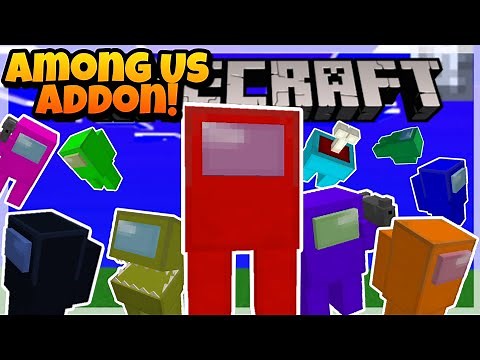 Minecraft Among Us Addon & Among Us Characters 4D Skins Mod! [MCPE/Bedrock]