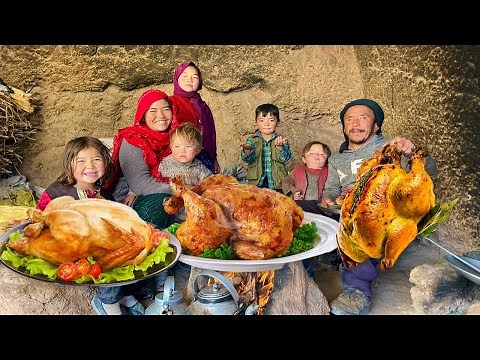 Full Recipe: Traditional Afghan Chicken Curry in Village Cave Kitchen | Afghanistan Village Life