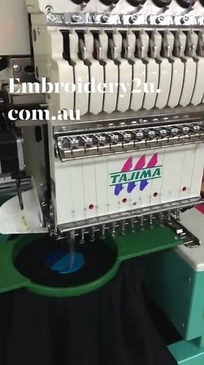 Tajima single head embroidery machine is being used for making samples.