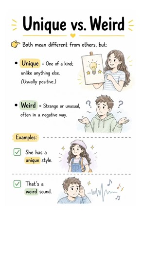 Unique vs Weird | Learn the Difference in English | English Vocabulary #shorts