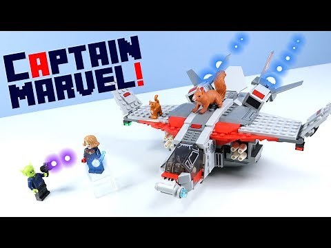 LEGO Captain Marvel Avengers Quinjet Nick Fury & Goose Set Build Review 76127