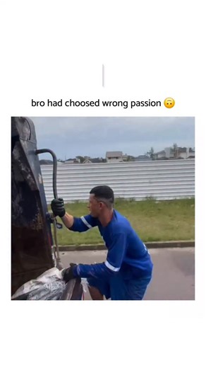 CURSED | The video presents a humorous scenario where a man, wearing a blue shirt and carrying two black garbage bags filled with white trash,... | Instagram