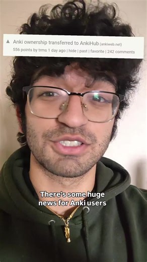 There wasn't a news article so I had to use the Hacker news title lol. But hopefully this is a good step for Anki, I love it for learning and I try to add 20 new cards a day especially for Mandarin. #anki #study #college #stem #premed