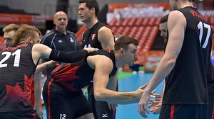 Canadian men's volleyball team earns crucial win at last-chance Olympic qualifier | CBC Sports