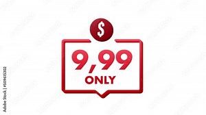 Discount sticker. Template with 99 only. Motion graphics template design. Sale, price tag. Sale banner badge. Special offer price sign. Motion graphics 4k Stock Video