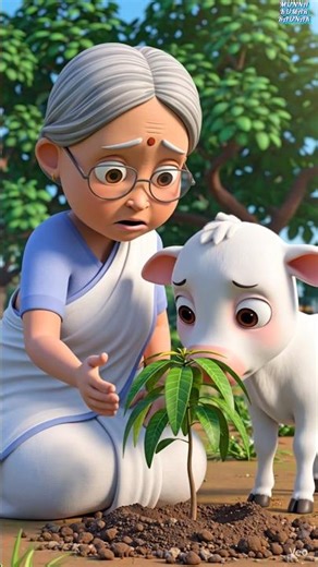 Grandmother-calf and mango tree 😥😂#shortsfeed #trending #youtube #youtubeshorts #ytshorts #viral