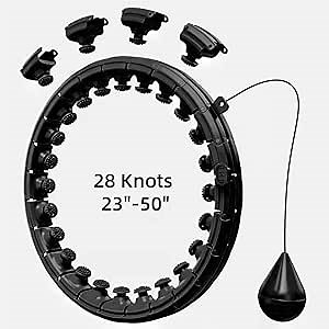 Smart Weighted Hula Exercise Hoop: 28 Knots Hula Fitness Hoop 2 in 1 Abdomen Fitness Massage Suitable for Adults & Kids