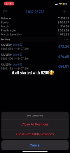 trading is starting to click now From R200 to R10k within a space of 2 days 😭🥺 After so long 💔