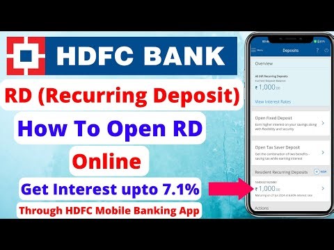 HDFC RD Account Opening Online | How to Open RD (Recurring Deposit) in HDFC Bank Online 2023