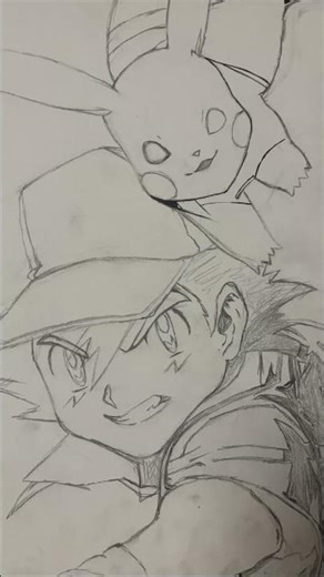 Ash y pikachu✍🏼 #anime #art #pokemon
