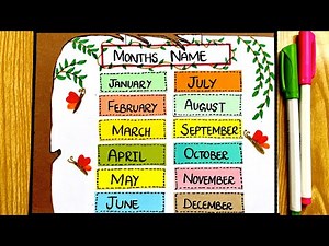 12 Months Of The Year Chart | 12 Months Name Chart | TLM for Primary School | School Decoration