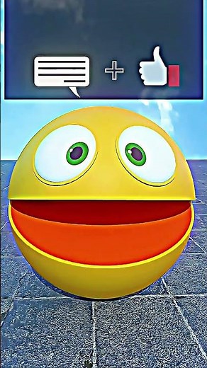Yellow Pac-Man character eating aSMall white ball! 🟡 #PacMan #EatingBall