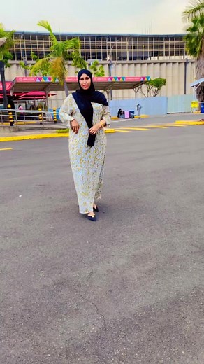 Floral Dress Styling in a Vibrant Parking Lot