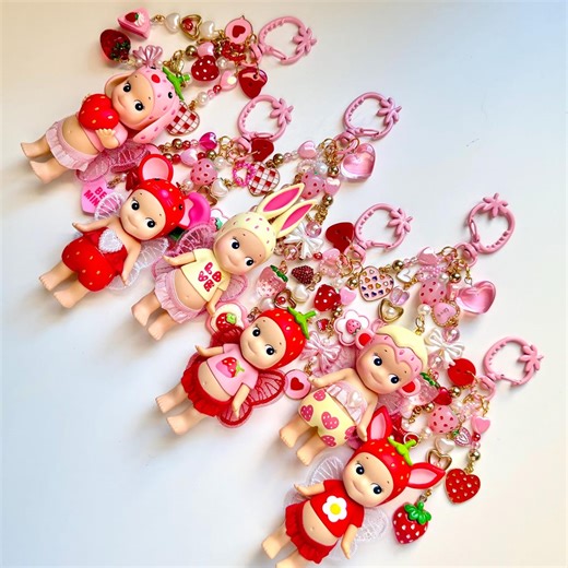 Valentine’s Sonny Angel Keychains - Strawberry, Love, Hearts, Pink, Coquette - Etsy