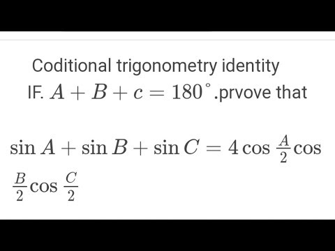 Conditional trigonometry identities proof. class 10.SEE part-7